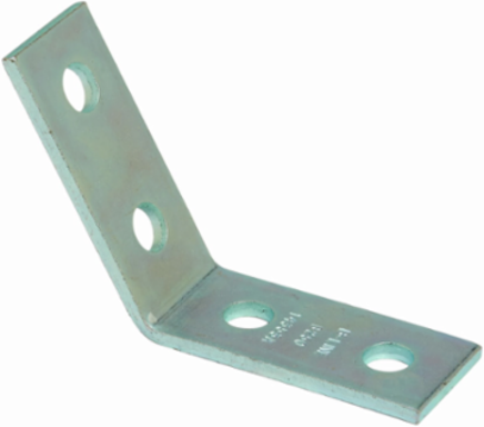 Steel Four Hole Open Angle Strut Fitting, 3.32 Inch Height, 5.35 Inch Length, DURA GREEN
