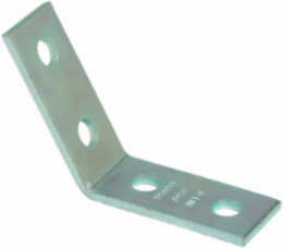 Steel Four Hole Open Angle Strut Fitting, 3.32 Inch Height, 5.35 Inch Length, DURA GREEN