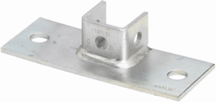 Rectangular Post Base, 1.62 Inch Height, 8 Inch Length, Steel, DURA GREEN