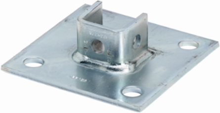 Square Post Base, Centered, 1.62 Inch Height, 6 Inch Length, Steel, DURA GREEN