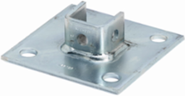 Square Post Base, Centered, 1.62 Inch Height, 6 Inch Length, Steel, DURA GREEN