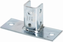 Rectangular Post Base Flush to Side, 3.5 Inch Height, 8 Inch Length, Steel