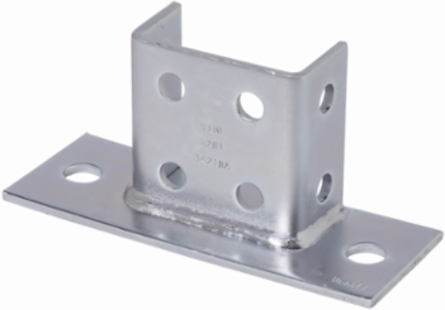 Rectangular Post Base, Steel, 3.5 Inch Height, 8 Inch Length, Fits Channel B22A, B, C