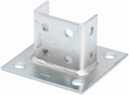 Square Post Base, Centered, Steel, 3.5 Inch Height, 6 Inch Length, Hot-Dipped Galvanized