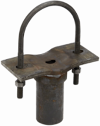 Pipe Support with U-bolt, 19 Inch Height, 2.375 Inch Diameter, Max Pipe Size 11-3/32 Inch, Steel
