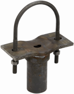 Pipe Support with U-Bolt, 22.2 Inch Height, 2.875 Inch Diameter, Steel, 16 Inch Max Pipe Size
