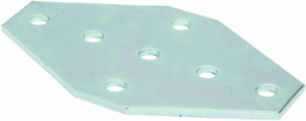 Seven Hole Cross Gusset Plate, 5.37 Inch Height, 9.12 Inch Length, Steel