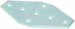 Seven Hole Cross Gusset Plate, 5.37 Inch Height, 9.12 Inch Length, Steel