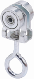 Two Bearing Light Duty Trolley Assembly, 1.75 Inch Height, 1.5 Inch Length, Steel, 12 Gauge