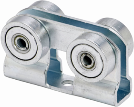 Four Bearing Light Duty Trolley Assembly 3 Inch x 1.625 Inch Steel 12 Gauge