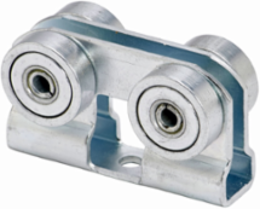 Four Bearing Light Duty Trolley Assembly 3 Inch x 1.625 Inch Steel 12 Gauge