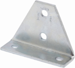 Four Hole Gussetted Shelf Angle, 3.93 Inch Width, 5.37 Inch Height, Steel, DURA GREEN Finish
