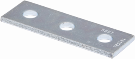 Three Hole Splice Plate, Steel, 1.62 Inch Height, 4.87 Inch Length, Electro-plated