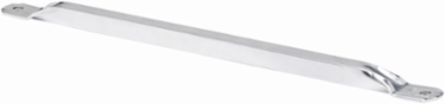 Two Hole Straight Tubing Brace, 1.75 Inch Height, 18 Inch Length, Steel, Electro-plated