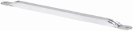 Two Hole Straight Tubing Brace, 1.75 Inch Height, 18 Inch Length, Steel, Electro-plated