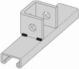 Strut Bracket, Steel, 2.43 Inch Height, 16 Inch Length, Electro-plated Finish