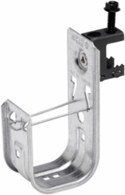 Cable to Beam Fastener, 2 Inch Hook, 1 J-hook, Steel, Load Capacity 30 lbs, Pre-galvanized