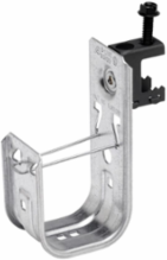 Cable to Beam Fastener, 2 Inch Hook, 1 J-hook, Steel, Load Capacity 30 lbs, Pre-galvanized