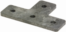 Four Hole Flat Tee Plate, 5.37 Inch Height, 3.5 Inch Length, Steel