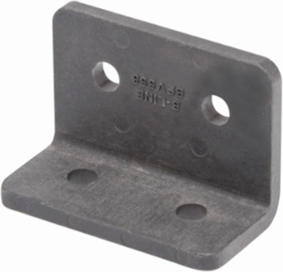 Four Hole 90 Corner Angle Strut Fitting, 2.5 Inch Height, 3.25 Inch Length, Steel