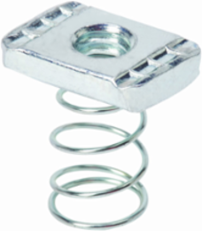 Spring Nut (Mini Channel) Steel, Yellow Zinc Chromate Finish, 0.425 Inch Height