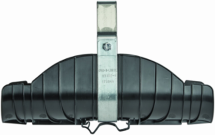 Clevis Hanger with 2.35 Inch Opening, Black Polypropylene, 12 Inch Length
