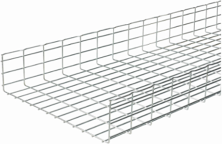 Eaton B-Line series Flex tray wire basket tray, Controlled interior recommended application, Electroplated zinc galvanized, Steel, 95.3" actual area inside tray, 6" deep flex tray