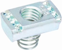 Eaton B-Line series strut channel, nuts, all threaded rod, Steel, Channel nuts, Spring nut, Electro-plated zinc finish, 3/8"-16 thread size