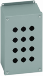 Eaton B-Line series push button enclosures, 6.62" height, 3.5" length, 5" width, NEMA 12, Hinged cover, PBB enclosure, Surface mounted, Small single door, External mounting feet, Carbon steel, Oil-resistant gasket