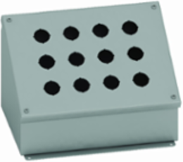 Eaton B-Line series push button enclosures, 6.25" height, 6.37" length, 7.25" width, NEMA 12, Hinged cover, PBC enclosure, Surface mount, Small single door, External mounting feet, Carbon steel, Oil-resistant gasket
