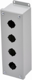 Eaton B-Line series push button enclosures, 7.25" height, 4.75" length, 6.25" width, NEMA 12, Screw cover, PV enclosure, Surface mounted, Medium single door, External mounting feet, Carbon steel, Oil-resistant gasket