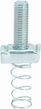 Eaton B-Line series strut channel, nuts, all threaded rod, Steel, 3/4" stud nut with spring, Electro-plated zinc, 3/8"-16 thread size