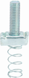 Eaton B-Line series strut channel, nuts, all threaded rod, Steel, 3/4" stud nut with spring, Electro-plated zinc, 3/8"-16 thread size