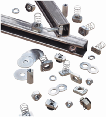 Eaton B-Line series strut channel, nuts, all threaded rod, Steel, Channel nuts, 1" stud twirl-nut, Electro-plated zinc, 12 gauge, 2000 lbs pull out strength, 1/2"-13 thread size