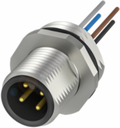Receptacle, 4-Pin M12x1, IP68, 0.50 Meter Lead Length, 4.0 A Rated Current