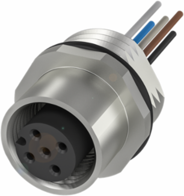 M12x1 Receptacle, 5-Pin, IP68, 2.00 m Lead Length, 60 VDC/60 VAC