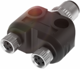 Tees M8x1-Female 3-pin A-coded IP68 Rated, 4.0 A
