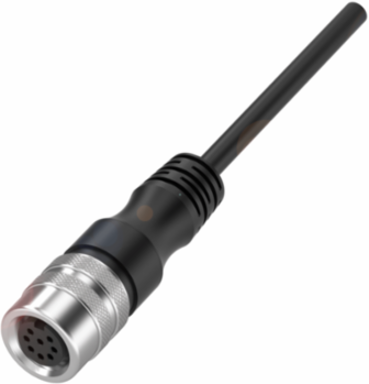 Single-Ended Cordset, 8 Conductors, 5m Length, IP67, M16 Connector