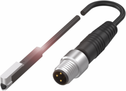 S49-00 Magnetic Field Sensor, PNP NO, IP67, 25.5 x 3 x 4.5 mm