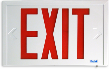 Steel LED Exit - Universal Face (120/347V) (6-24VDC)