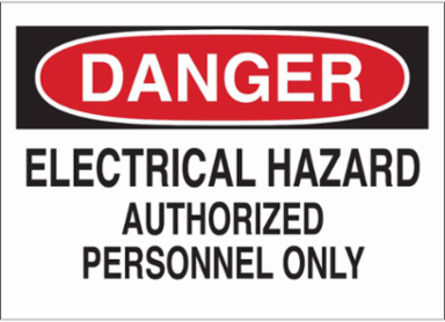 DANGER Electrical Hazard Authorized Personnel Only Sign, 3.5" H x 5" W x 0.006" D, Polyester