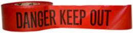 Barricade Tape 3000 ft x 3 In, Black on Red, Glossy Polyethylene