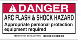 Arc Flash Label - Self-Sticking Polyester, 2 Inch x 4 Inch, Roll of 100 Labels