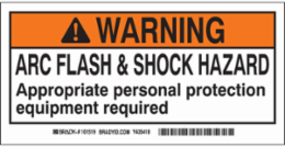 Arc Flash Label, Self-Sticking Polyester, 2 Inch H x 4 Inch W, Permanent Adhesive, Pack of 10