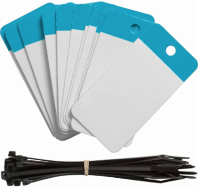 Self-Laminating Blank Tags, 4" H x 2" W, Polyester, Blue