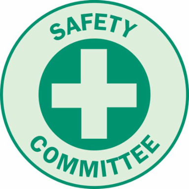 Retroreflective Hard Hat Label 2 Inch Fluorescent Green Glow - SAFETY COMMITTEE