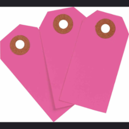 Blank Write-On Tags, 3.75" H x 1.875" W, Cardstock, Fluorescent Pink