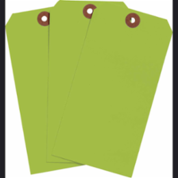 Blank Write-On Tags 6.25 Inch H x 3.125 Inch W, Cardstock, Fluorescent Green