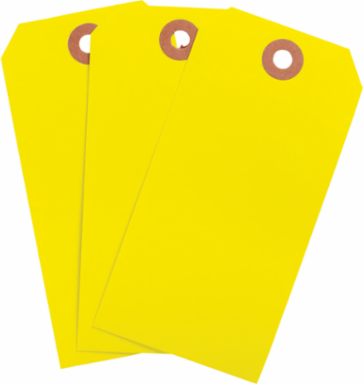 Blank Write-On Tags, 4.75 Inch H x 2.375 Inch W, Cardstock, Yellow
