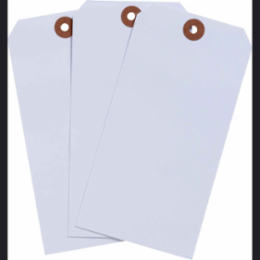 Blank Write-On Tags, 5.25 Inch H x 2.625 Inch W, Cardstock, White